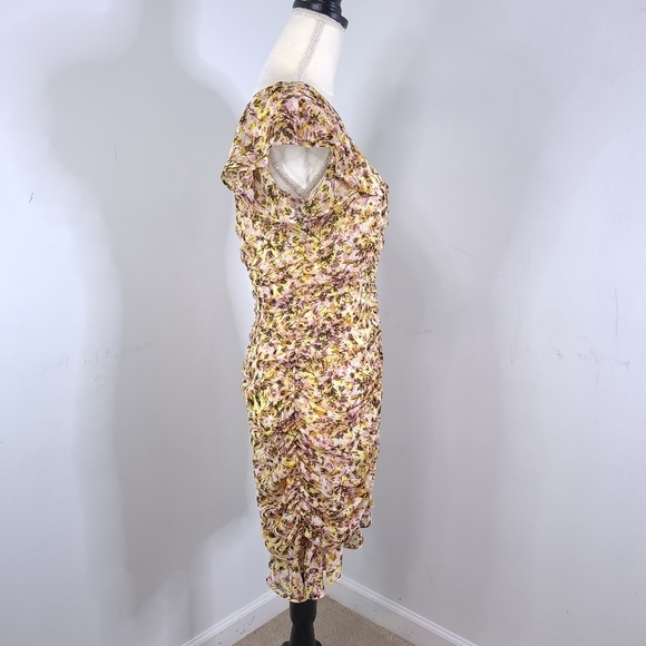 ASTR The Label Dress Floral Ruched Chiffon Mini Dress Woman's Medium - Picture 4 of 11